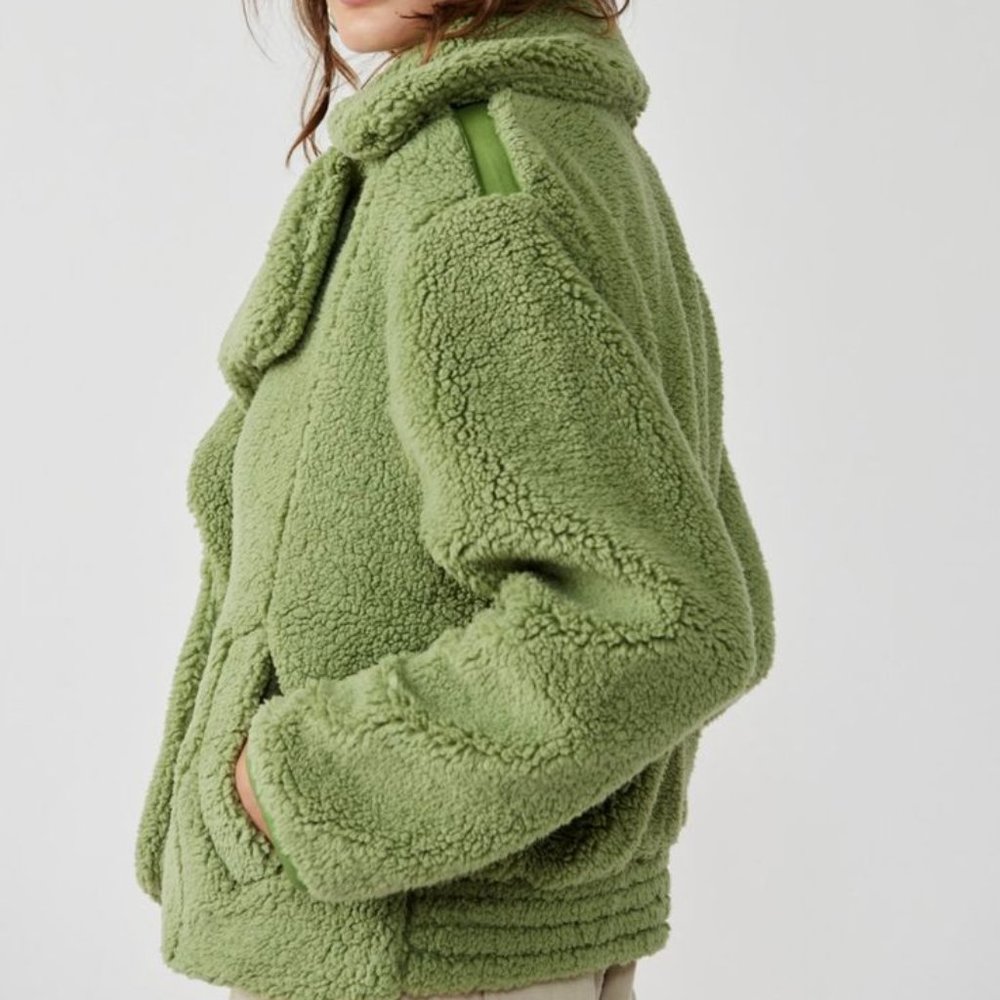 FREE PEOPLE joplin cozy sherpa jacket Sz M NEW - Picture 2 of 11